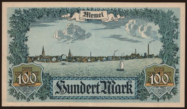 Europe, Memel: Memel, 100 Mark, 1922