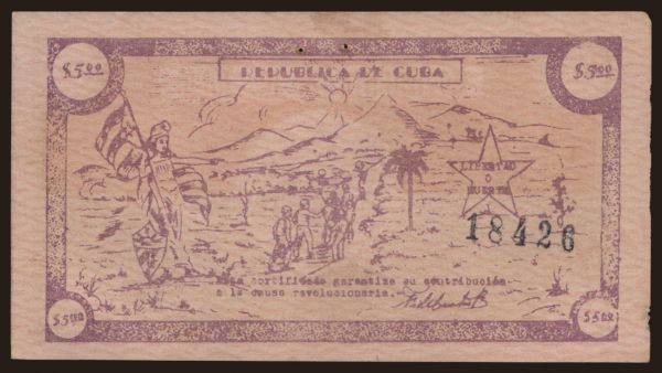 Amerika, Kuba: Movimiento 26 de julio, 5 pesos, 1953