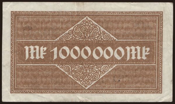 Germany, Grossgeld, Inflation, 1923: Neuss/ Landkreis Neuss, 1.000.000 Mark, 1923