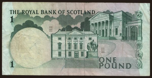 Europe, United Kingdom, Scotland: Royal Bank of Scotland, 1 pound, 1967