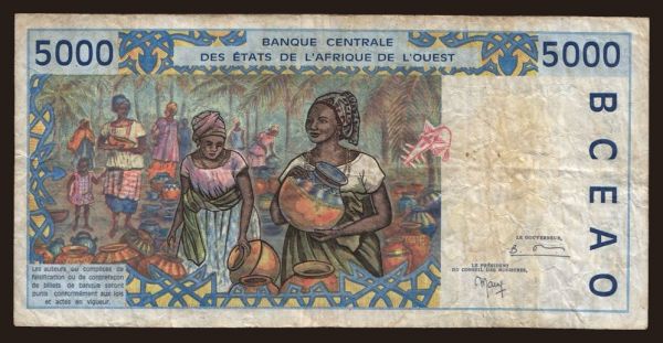 Africa, West African States: Senegal, 5000 francs, 1999