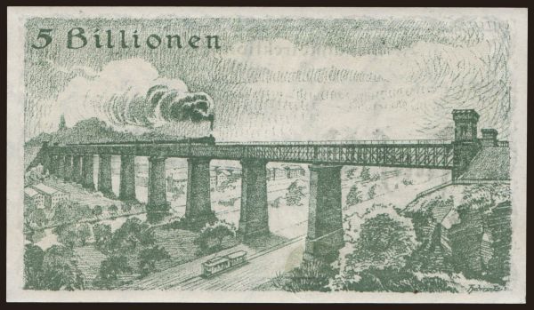 Nemecko, Deutsche Reichsbahn / Reichspost: Stuttgart, 5.000.000.000.000 Mark, 1923