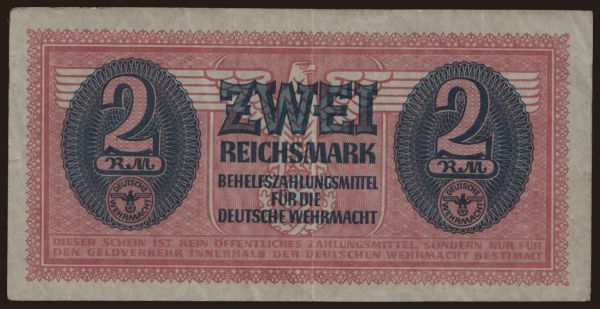 Nemecko, Okupačné & Vojenské (1939-1945): Wehrmacht, 2 Reichsmark, 1942