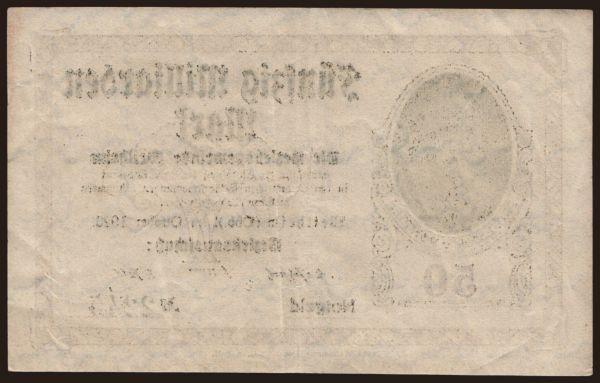 Németország, Grossgeld, Inflation, 1923: Weilheim/ Bezirksgemeinde, 50.000.000.000 Mark, 1923