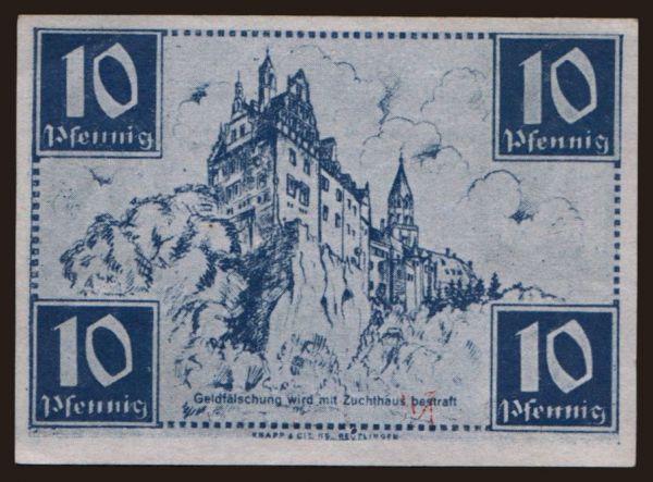 Nemecko, Západné Nemecko: Württemberg-Hohenzollern, 10 Pfennig, 1947