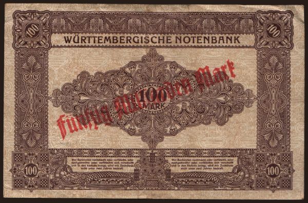 Nemecko, Länderbanknoten, 1871-1935: Württembergische Notenbank, 50.000.000.000 Mark, 1923