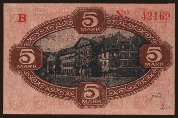 Germany, Grossgeld, Inflation, 1918-1920: Zweibrücken/ Stadt, 5 Mark, 1918