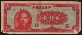 Sinkiang, Commercial and Industrial Bank, 2000 dollars, 1947