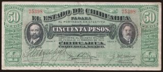El Estado de Chihuahua, 50 pesos, 1914