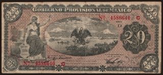 Gobierno Provisional de Mexico, 20 pesos, 1914