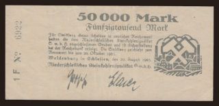 Waldenburg/ Niederschlesisches Steinkohlensyndikat G.m.b.H., 50.000 Mark, 1923