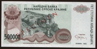 RSK, 500.000 dinara, 1993, SPECIMEN