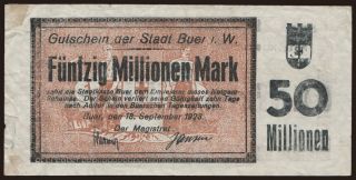 Buer/ Stadt, 50.000.000 Mark, 1923