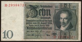 10 Reichsmark, 1929, K/H