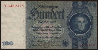100 Reichsmark, 1935, B/Y