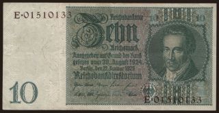 10 Reichsmark, 1929, -/E