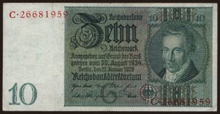10 Reichsmark, 1929, G/C