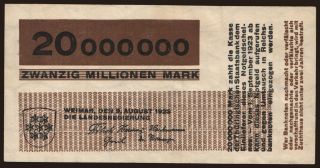 Weimar/ Landesregierung, 20.000.000 Mark, 1923