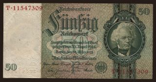 50 Reichsmark, 1933, F/T