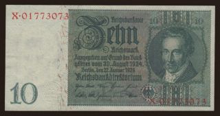 10 reichsmark, 1929, P/X