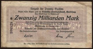 Merseburg/ Sächsische Provinzialbank, 20.000.000.000 Mark, 1923