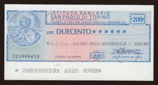 Istituto San Paolo di Torino, 200 lire, 1977