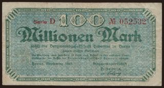 Herne/ Bergwerksgesellschaft Hibernia, 100.000.000 Mark, 1923