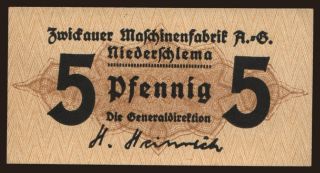 Niederschlema/ Zwickauer Maschinenfabrik A.G., 5 Pfennig, 1918