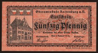 Rottenburg, 50 Pfennig, 1918