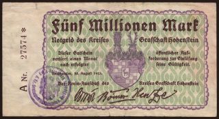 Hohenstein/ Kreis Grafschaft Hohenstein, 5.000.000 Mark, 1923