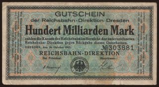 Dresden, 100.000.000.000 Mark, 1923