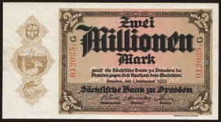 Sächsische Bank zu Dresden, 2.000.000 Mark, 1923