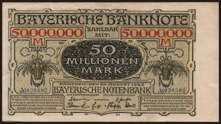 Bayerische Notenbank, 50.000.000 Mark, 1923