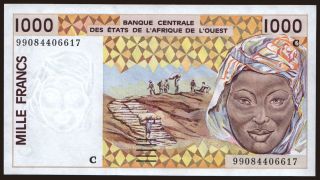 Burkina Faso, 1000 francs, 1999