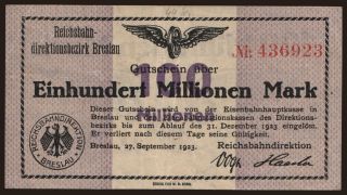 Breslau, 100.000.000 Mark, 1923