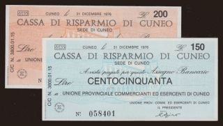 Cassa di Risparmio di Cuneo, 150, 200 lire, 1976