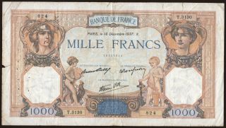 1000 francs, 1937
