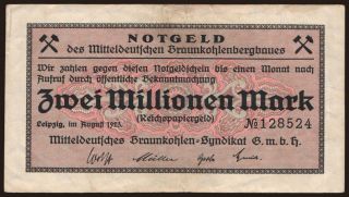 Leipzig/ Mitteldeutsches Braunkohlen-Syndikat G.m.b.H., 2.000.000 Mark, 1923