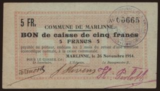 Marlinne, 5 francs, 1914