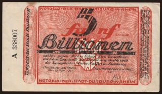 Kaiserslautern/ Stadt, 5.000.000.000.000 Mark, 1923