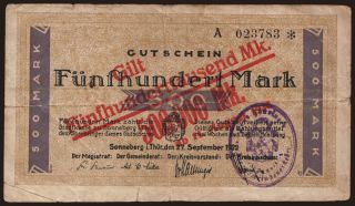 Sonneberg/ Stadt und Kreis, 500.000 Mark, 1923