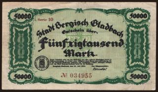 Bergisch-Gladbach/ Stadt, 500.000 Mark, 1923