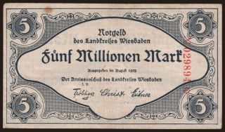 Wiesbaden/ Landkreis, 5.000.000 Mark, 1923