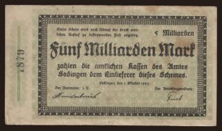 Sodingen/ Amt, 5.000.000.000 Mark, 1923