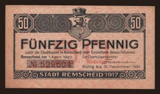 Remscheid, 50 Pfennig, 1920