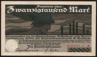 München-Gladbach/ Handelskammer, 20.000 mark, 1923