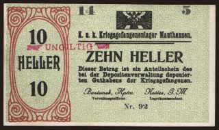 Mauthausen, 10 Heller, 1915