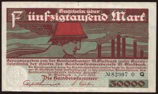 München-Gladbach/ Handelskammer, 50.000 mark, 1923