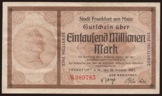 Frankfurt a M./ Stadt, 1.000.000.000 Mark, 1923