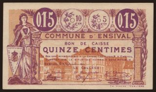 Ensival, 15 centimes, 1914